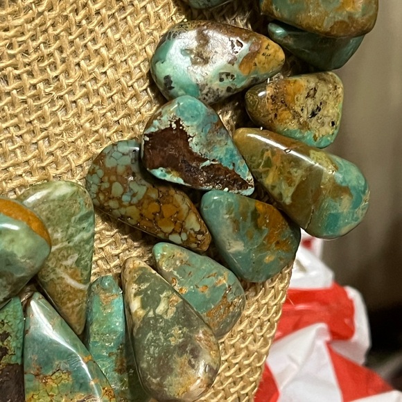 Vintage Green Turquoise Sterling Necklace - Picture 12 of 14